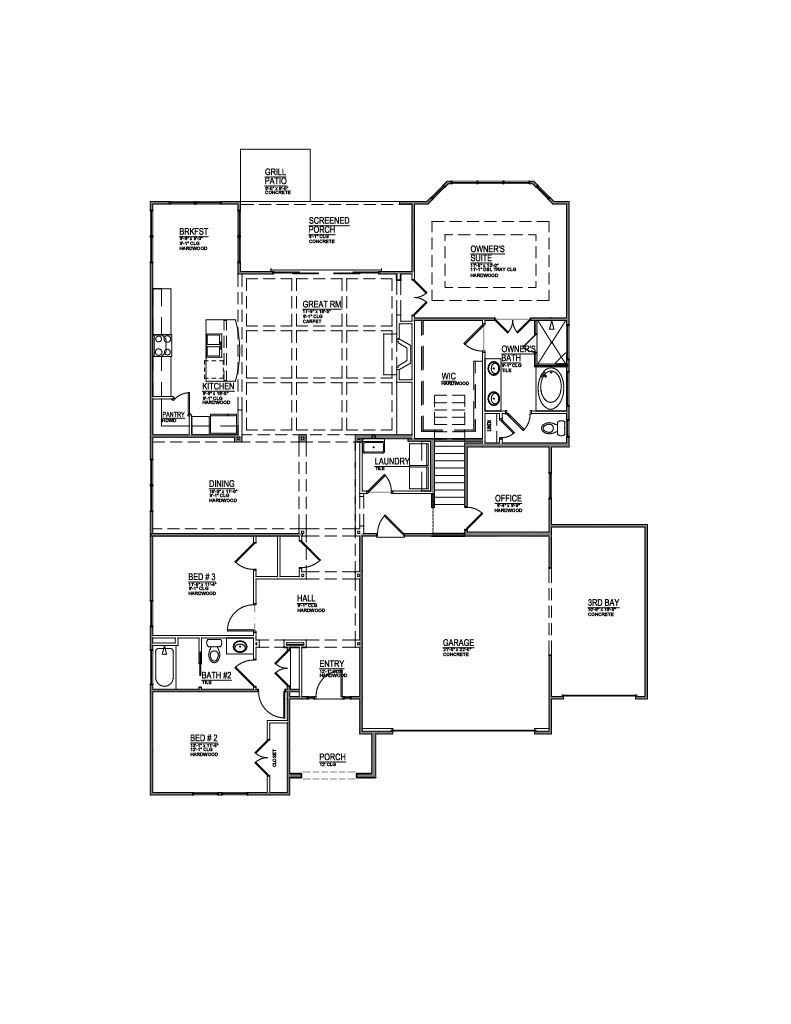 Lot 17 Grove – 923 Sweatleaf Ln- 2d Floor Plan 1