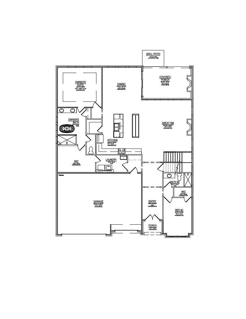 Lot 07 – 1966 Silver Cedar Ln- 2d Floor Plan 1