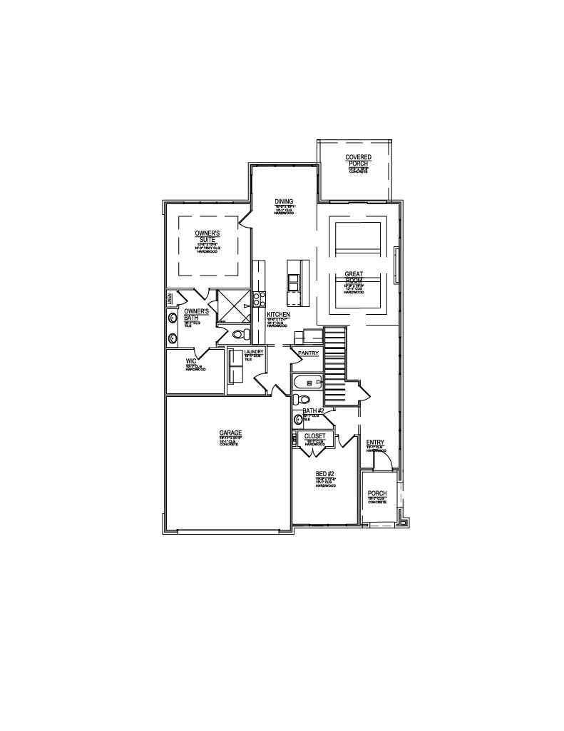 Lot 47 – 1103 Branch Hook Rd- 2d Floor Plan 1