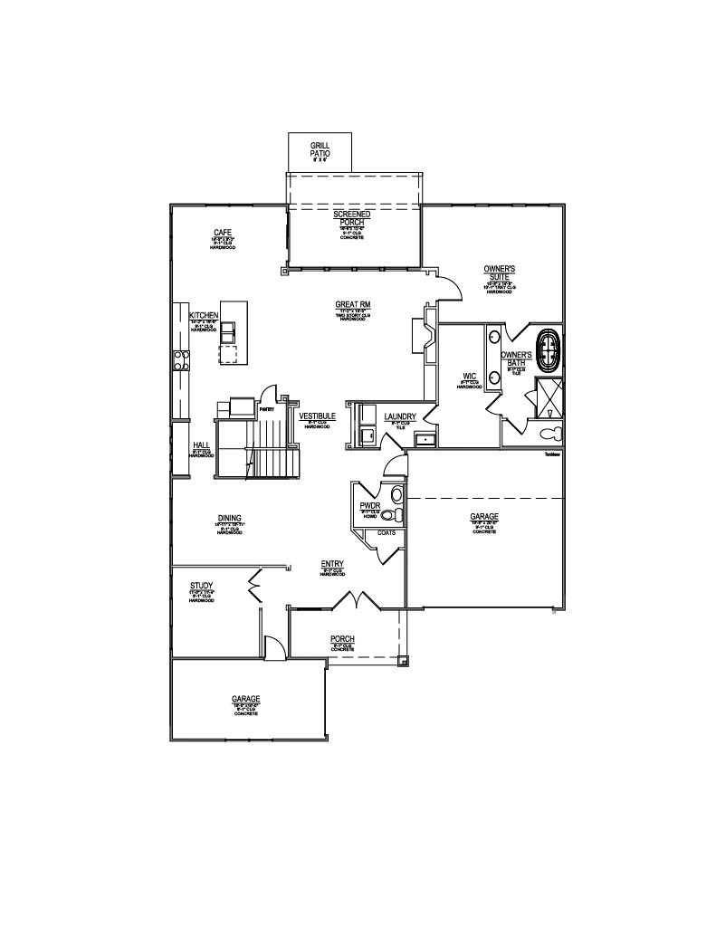 Lot 16 – 917 Sweatleaf Ln- 2d Floor Plan 1