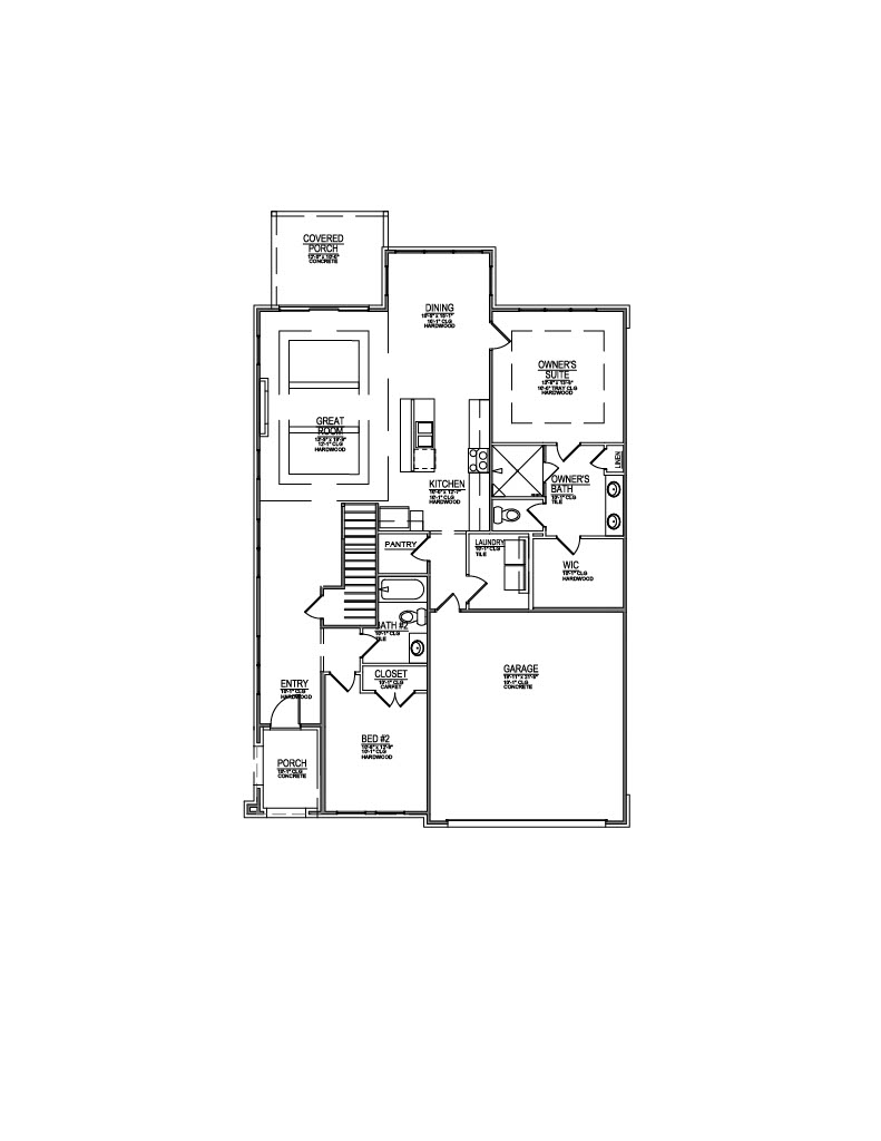 Lot 31 – 1025 Branch Hook- 2d Floor Plan 1