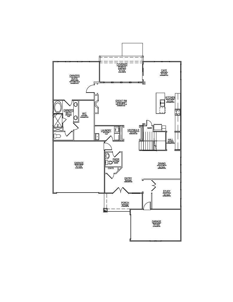 Lot 47 – 12134 Deer Crossing- 2d Floor Plan 1